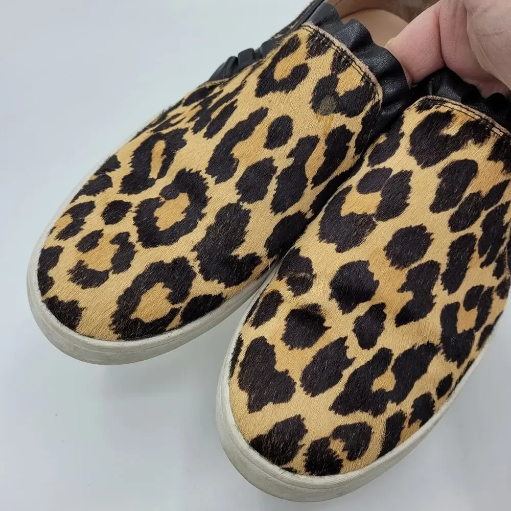 Kate Spade New York Ponyhair Leopard Animal Print Slip-On Sneakers size 7.5 M - Picture 4 of 12